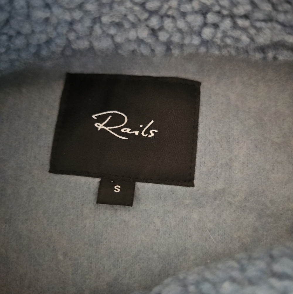 Rails Womens Lorena Steel Blue Sherpa Cozy Winter Outerwear Jacket S - Picture 13 of 16